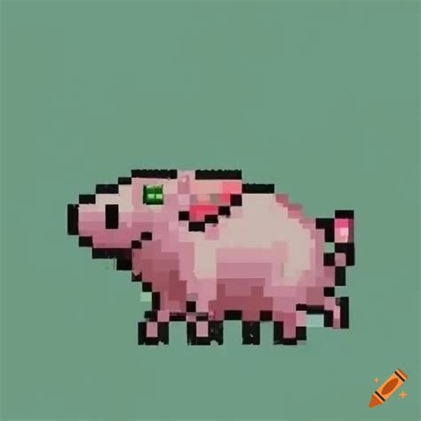 Pixel Art Of A Side View Pig