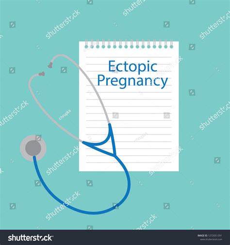 Ectopic Pregnancy Written Notebook Vector Illustration Stock Vector