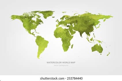 Watercolor World Map Stock Vector (Royalty Free) 253784440 | Shutterstock