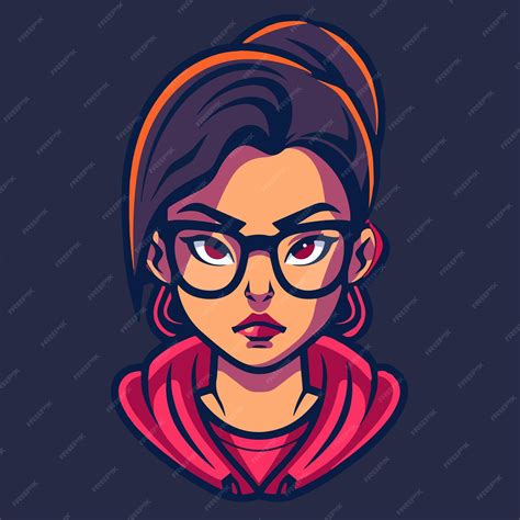 Premium Vector Lady Geek Cartoon Vector Illustration