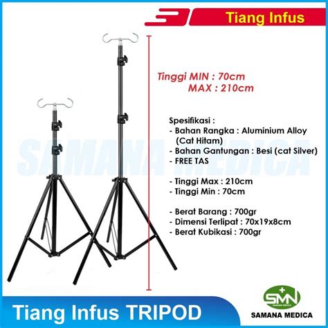 Jual Original Tiang Infus Tripod Aluminium Kaki Tiang Infus Free