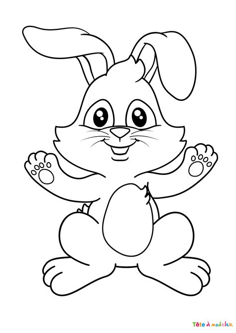 Coloriage Lapin Un Dessin Imprimer Avec T Te Modeler