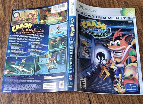 Crash Bandicoot The Wrath Of Cortex Microsoft XBOX Insert Cover Art