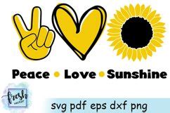 Peace Love Sunshine Svg Sunflower Svg Summer Svg Flower Svg