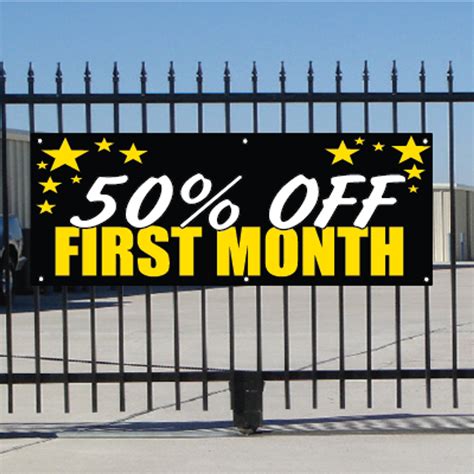 50 Percent Off First Month Banner - Celebration - Signquick