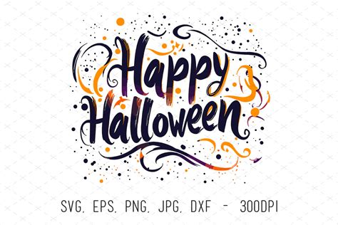 Happy Halloween Spooky Text Svg Clipart Graphic By Artcursor Creative