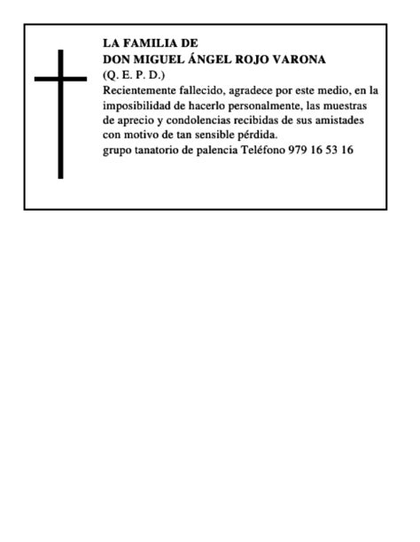 Don Miguel Ngel Rojo Varona Esquela Necrol Gica El Norte De Castilla
