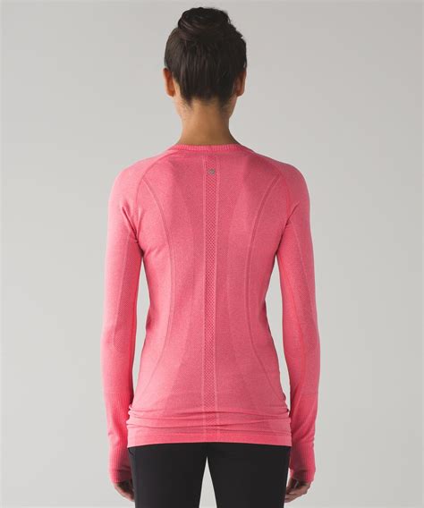 Lululemon Swiftly Tech Long Sleeve Crew Heathered Lush Coral Lulu