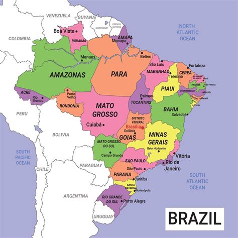 Mapa De Brasil 20793560 Vector En Vecteezy