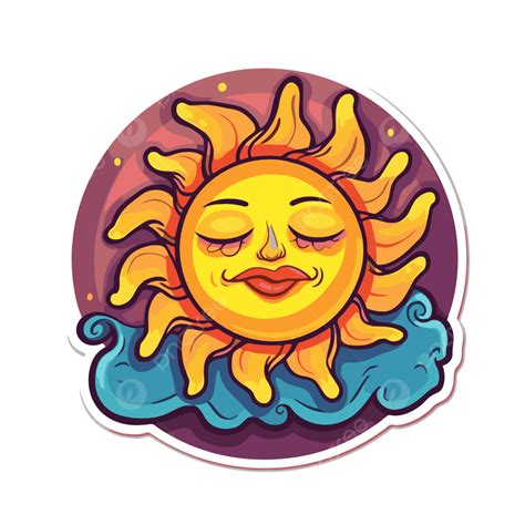 Sun Sticker With A Smiling Face Clipart Vector Sun Rise Sun Rise