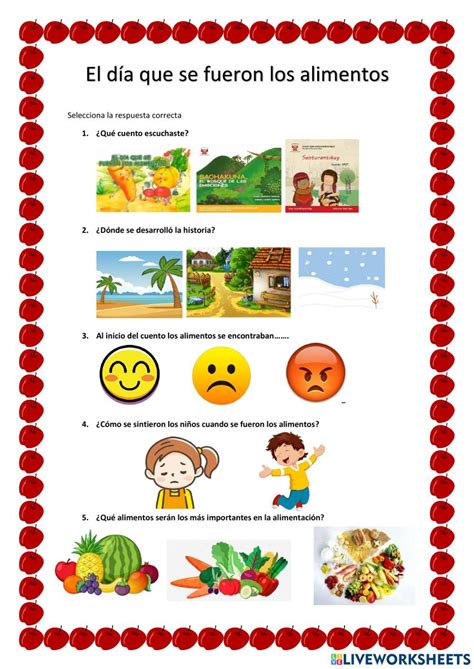 El Dia Que Se Fueron Los Alimentos Worksheet School Subjects Google