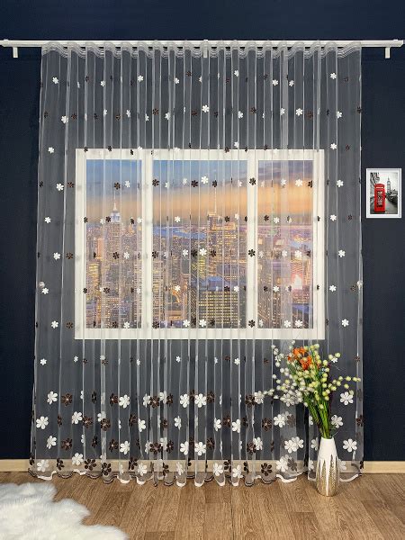 Тюль с вышивкой 500 см ширина, 270 см высота, крепление - Лента ...