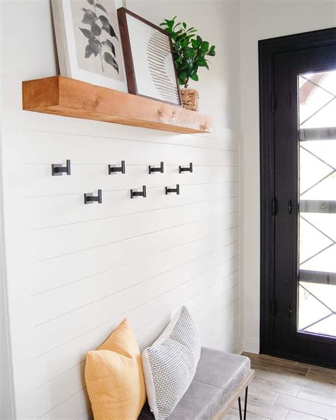 Modern Mudroom Ideas With White Shiplap Accent Wall Soul Lane