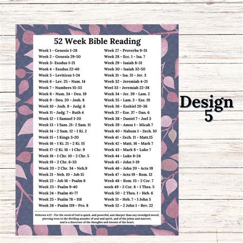 52 Week Bible Reading Plan, Bible Chunks, Printable Bible Plan, 2024 ...