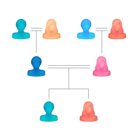 Ilustración De Un árbol Genealógico Vectorial Con Figuras De Silueta Sin Rostro En 3