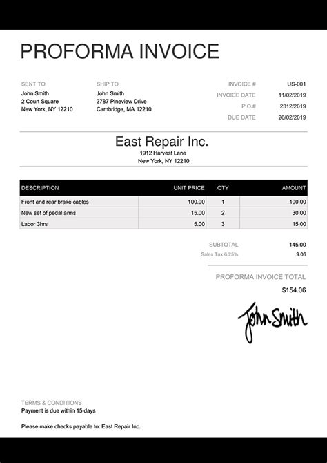 Proforma Invoice Templates Quickly Create Send Proformas