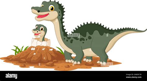 Cartoon Happy Mother Baby Dinosaur Fotografías E Imágenes De Alta