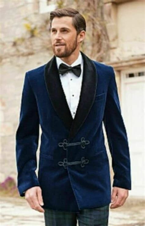 Men Smoking Jacket Blue Velvet Party Wear Blazer Elegant Etsy UK