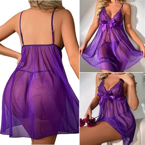 Babydoll Lingerie Underwear Sexy Women S Nightwear Dress Lace Sleepwear G String Ebay