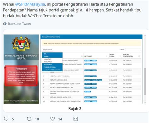 Netizen Tanya Sprm Ini Portal Isytihar Harta Atau Pendapatan