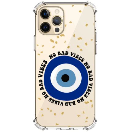 Funda De Celular No Bad Vibes Evil Eye Hoja De Oro