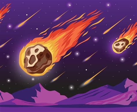 Meteor Shower In Outer Space Vector Art & Graphics | freevector.com