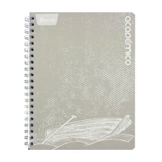 Cuaderno Argollado Grande 80 Hojas Linea Corriente Academico Caqui