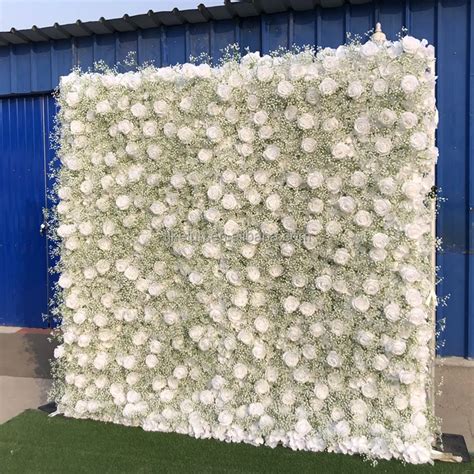 A Fw Wedding Roll Up Flower Wall Panel Backdrop Artificial Flower