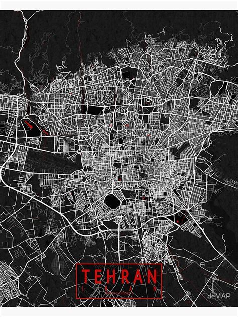 Tehran City Map Of Iran Oriental Poster For Sale By DeMAP Redbubble