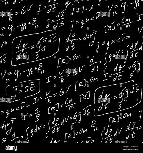 Blackboard Science Equation Formula Black And White Stock Photos