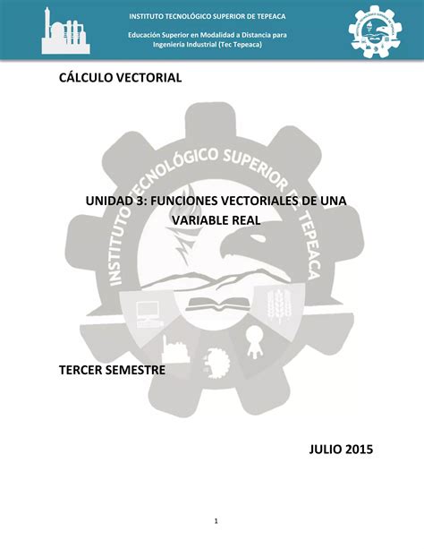 Unidad Funciones Vectoriales De Una Variable Real Pdf