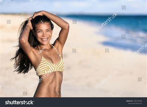 Happy Beach Sexy Bikini Body Woman Stock Photo Shutterstock