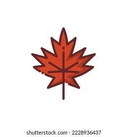 Maple Leaf Lineal Icon Autumn Season Stock Vector Royalty Free