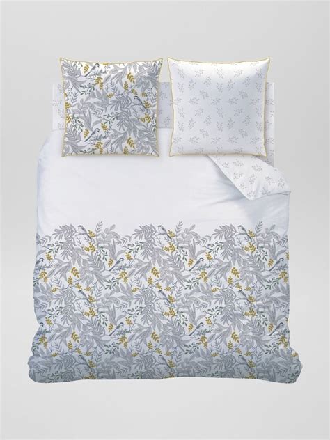 Parure De Lit Fleurie 2 Personnes Gris Jaune Kiabi 30 00