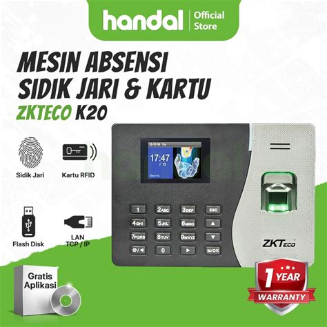 Jual Mesin Absensi Sidik Jari Kartu Access Door Zkteco K20 RFID