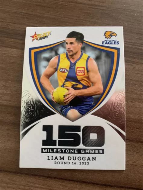 2024 Footy Stars Liam Duggan Milestone Games 150 Mgh99 West Coast