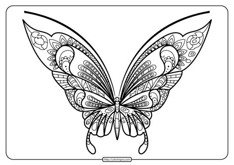 Printable Butterfly Mandala PDF Coloring Pages 43 | Insect coloring ...