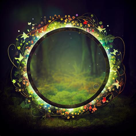 Premium Photo Generative Ai Mystical Forest Enchanted Bokeh Border