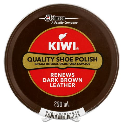 Kiwi Dark Brown Leather Shoe Polish 200ml Polishers Cleaning