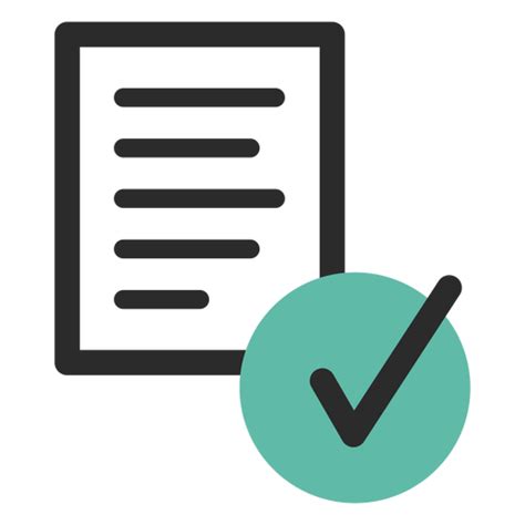 Diseño Png Y Svg De Icono De Trazo De Color De Documento Verificado