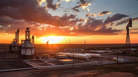 Rigs texas oil field stock illustration. Illustration of pipeline ...