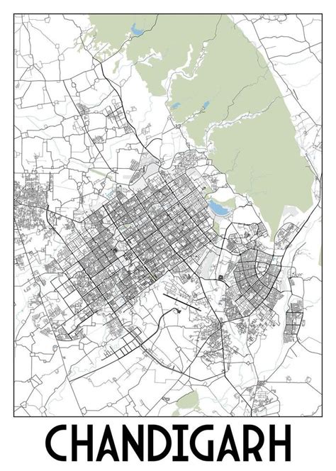 Chandigarh India Map Poster Art 44040400 Vector Art At Vecteezy