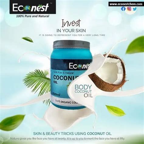 Khadi Econest Cold Pressed 1l 100 Pure And Natural Coconut Oil At Rs