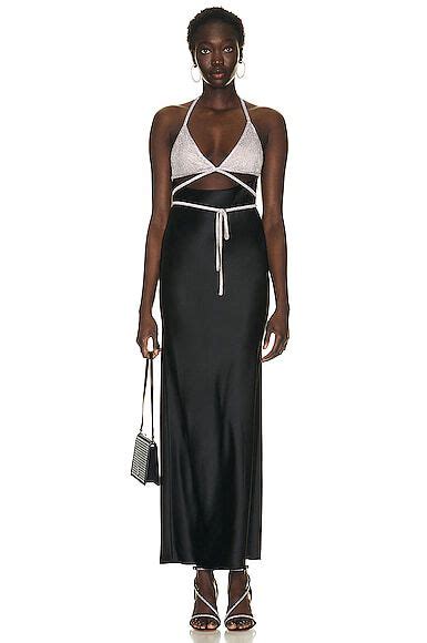 Alexander Wang Alexander Wang Crystal Bikini Top Gown In Black