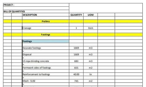 Material Take Off Sheet A Comprehensive Guide With Example