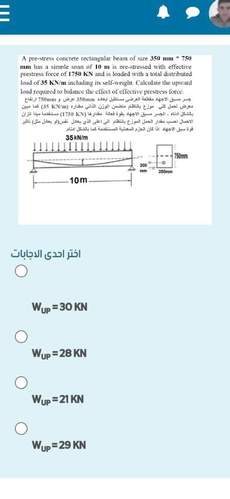 Solved A Pre Stress Concrete Rectangular Beam Of Size 350 Mm Chegg