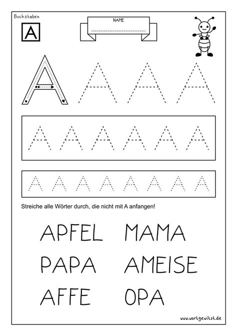 Kostenloses Arbeitsblatt Buchstabe A Unterrichtsmaterial Im Fach