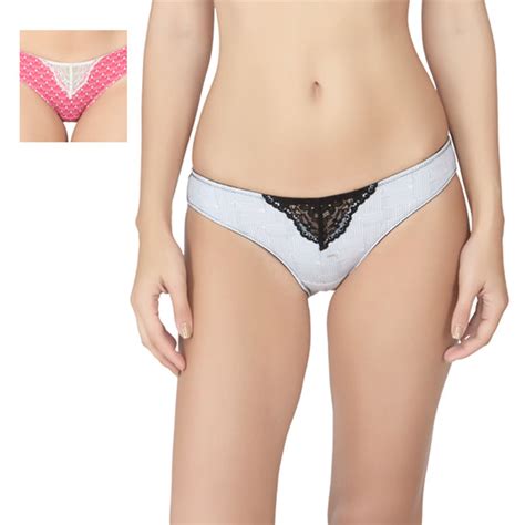 Buy SOIE Women S Lace Bikini Panty Pack Of 2 Multi Color Online