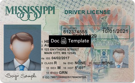 Mississippi Driver License Template Psd Psd Templates