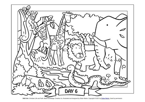 Day 6 Of Creation Coloring Page